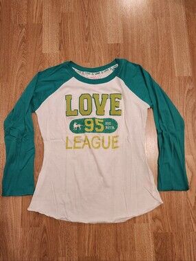 JJ Authentic Ringer Baseball 3/4 Sleeve Tee White Green Large